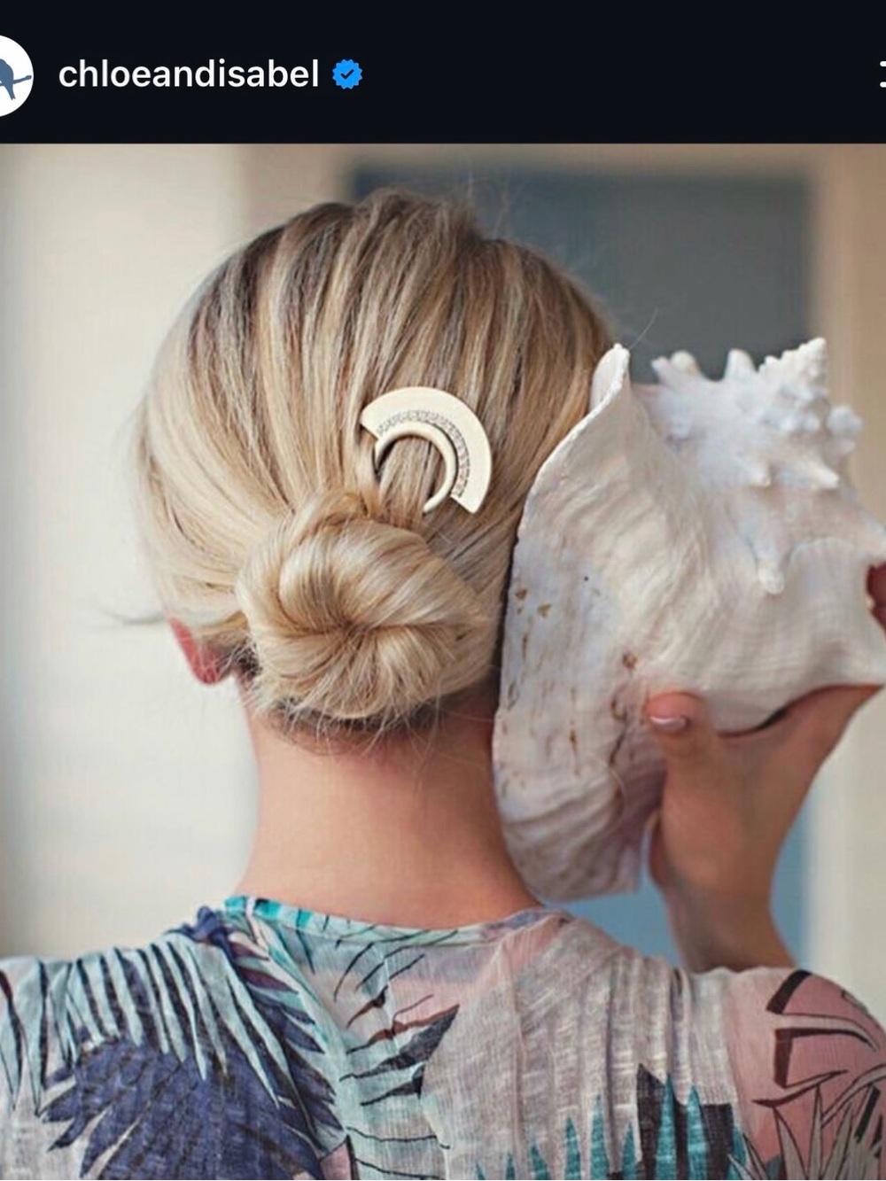 Chloe + Isabel x Jen Atkin Gold Crescent Hair Pin with Blonde Accent